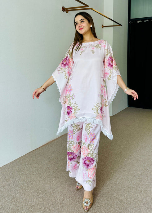 Pink Festive Kaftaan Set